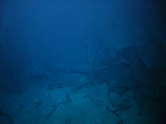 Unidentified wreckage on seabed